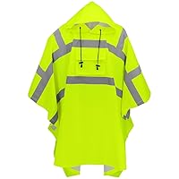 Standard Rain Poncho, High-Visibility Yellow/Green, One Size