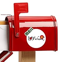 I Love Vietnam Word Flag Love Heart Illustration Decal Mailbox Stickers Adhesive Waterproof