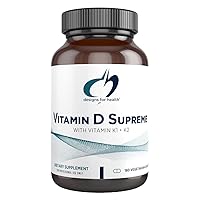 Designs for Health VITAMIN D Capsule - Vitamin D3 5000 IU with 2000mcg Vitamin K for Bone, Cardiovascular + Immune Health - K2 Vitamin + VIT D3 Enhanced with GG Supplement, 1 Pack