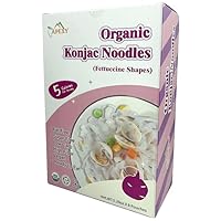 Organic Shirataki Konjac Noodle 8 Pouches Total 53.6oz. Low Calorie, Low-Carb Gluten Free, Vegan, Keto and Paleo-Friendly. (Fettuccine Shapes)