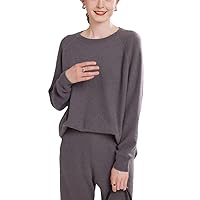 Autumn Winter 100% Cashmere Knitted Sweater Suit, Women Tops And Harem Pants Two-Piece Set Clothes