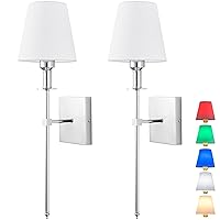 Wall Light Battery Operated Sconce Set of 2，not Hardwired Fixture,Battery Powered Wall Sconce with Remote Dimmable Light Bulb,Easy to Install Not Wires,for Bedroom, Lounge, Farmhouse