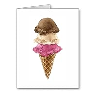 Ice Cream Cone - Set of 10 Note Cards With Envelopes