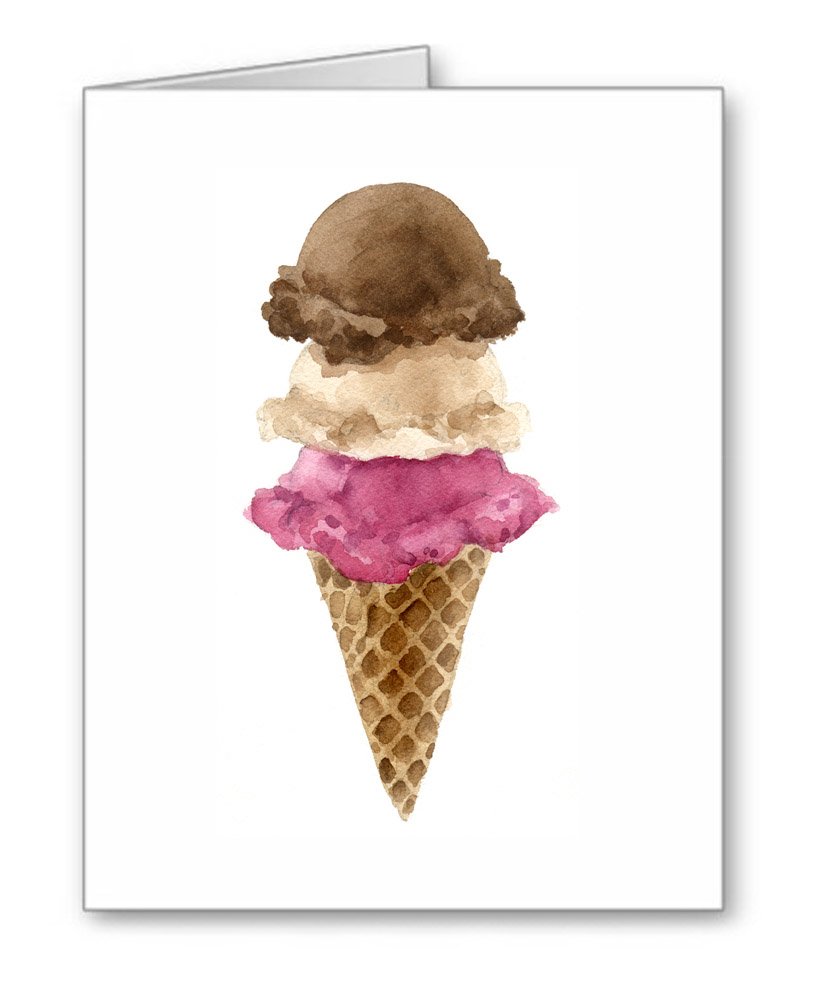 DJ Rogers Fine Art Ice Cream Cone - Set of 10 Note Cards With Envelopes