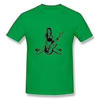 LINBIN Men's Rock Girl T-shirt XXL ForestGreen