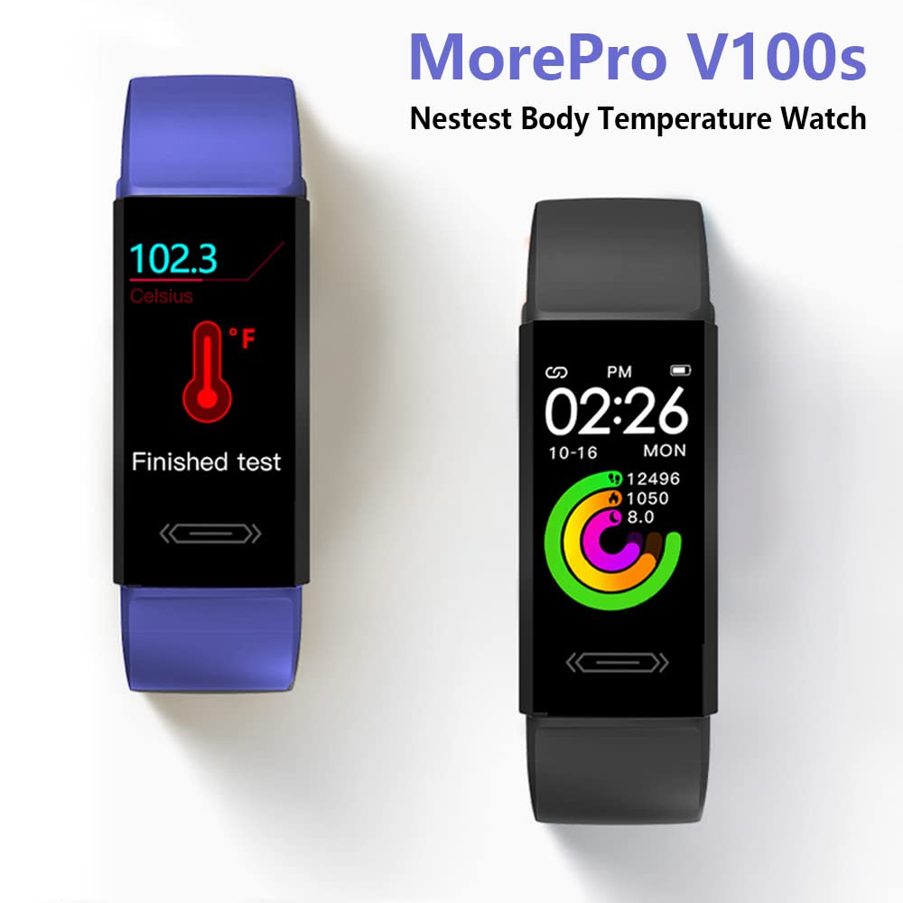 MorePro Fitness Tracker for Men Women, Heart Rate Blood Pressure Monitor with Body Temperature, Smart Watch Activity Tracker, Kids Fitness Tracker Sleep Monitor Pedometer Calories Counter