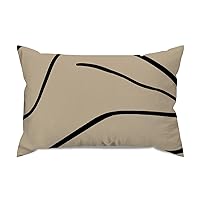 African Zebra Stripe Print Lumbar Throw Pillow Cover Boho Geometric Black and Light Brown Throw Pillow Cover Modern Outdoor Garden Decoration for for Home Decor Sofa Couch Decoration 16x24in