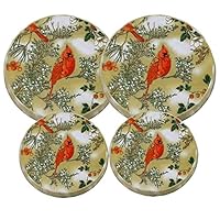Set of 4, Round Stove TOP Burner Covers. (RED Cardinal)