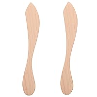 BESTOYARD 2pcs Spatula Wood Cutter Mixing Scraper Icing Spreader Olive Wood Butter Ravioli Spoons Wooden Butter Spoon Bakery Tools for Bread Buttercream Condiment Cheese Cake