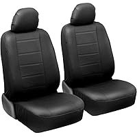 UltraLuxe Faux Leather Car Seat Covers, Front Seats Only – Front Seat Cover Set, Padded for Comfort, Universal Fit for Cars Trucks Vans & SUVs (Black)