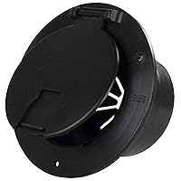 JR Products 541-3-A Black Deluxe Round Electric Cable Hatch with Back