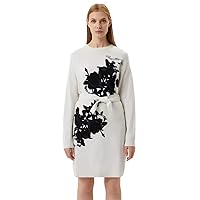 Love Moschino Elegant Embroidered Wool Blend Long Women's Dress