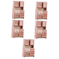 ERINGOGO 5pcs Mini Wardrobe Ornaments Bookshelf Miniature Models Mini Bookcase Furniture Mini House Wardrobe Mini Furniture Models Mini House Accessories 1:12 Cabinet Pocket Cupboard Wood