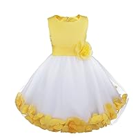 CHICTRY Petals Bow Princess Wedding Bridesmaid Formal Pageant Party Flower Girls Dresses