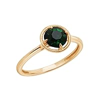 10k Gold Imported Crystal March Birthstone Ring