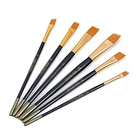 6 Brush Set Pen Nylon Oil Pen Student Painting Art Brushes (Color : Black, Size : 1)