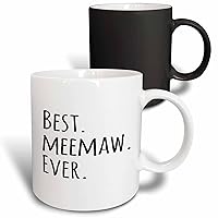3dRose Best Meemaw Ever -Gifts for Grandmothers -Black Text, Magic Transforming Mug, 11-Oz