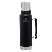 Stanley Classic Vacuum Insulated Wide Mouth Bottle - Matte Black - BPA-Free 18/8 Stainless Steel Thermos for Cold & Hot Beverages - 1.5 QT