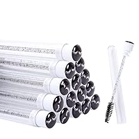 20 Pcs Disposable Mascara Brushes Diamond Eyelash Spoolies Makeup Brush Mascara Wand in Sanitary Tube Lash Supplies (Black) …