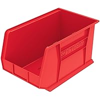 30260 AkroBins Plastic Storage Bin Hanging Stacking Containers, (18-Inch x 11-Inch x 10-Inch), Red, (6-Pack)