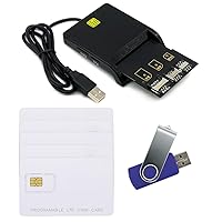 LTE Cards Program kit, SIM Card Tools & Accessories Include 1 SIM Card Reader + 5pcs programmable USIM Cards + 1 Mini Micro Nano sim Card Adapter kit + Newest GRSIM Software Programer Tool