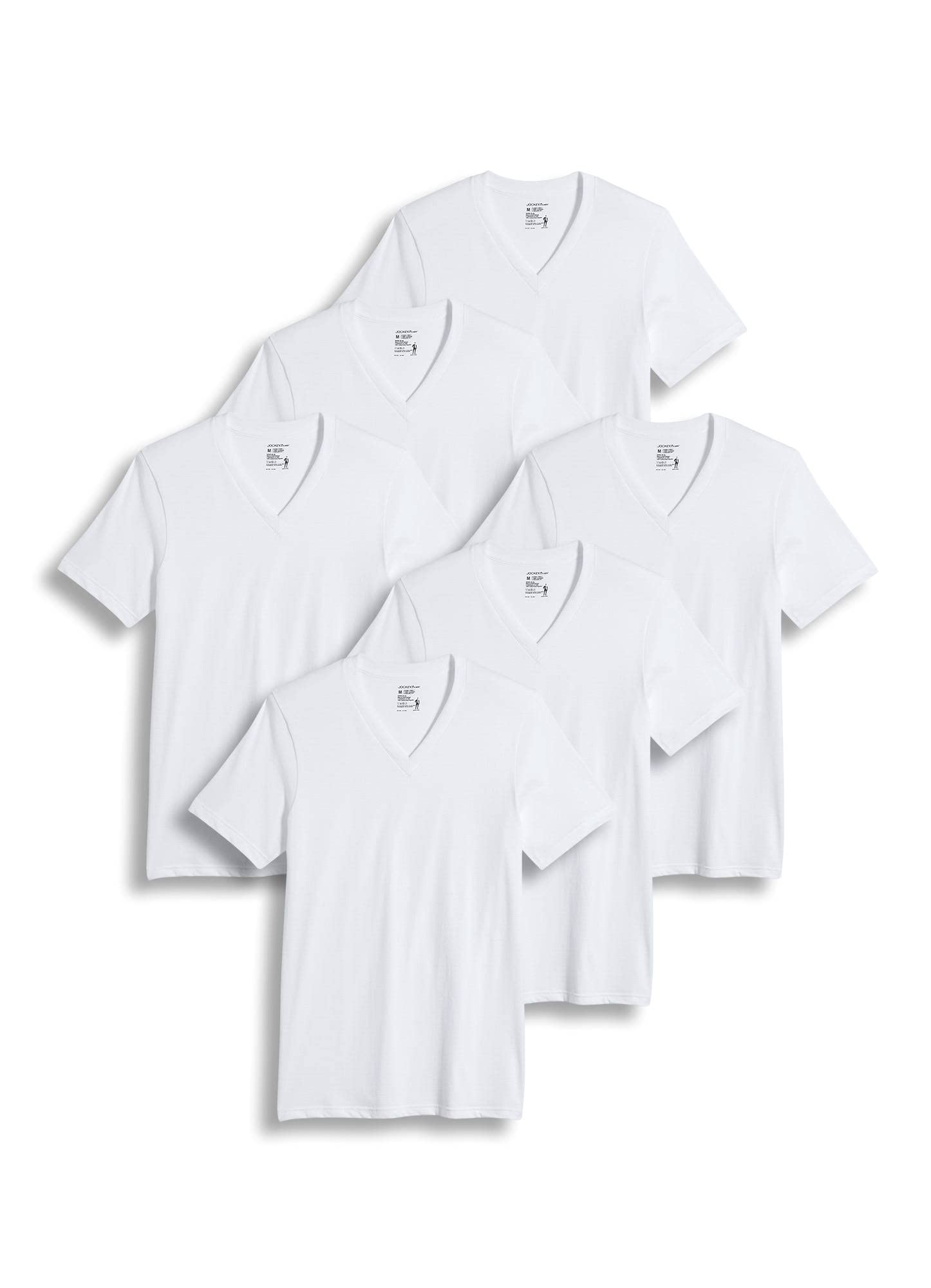 Jockey Men's Undershirt Classic V-Neck T-Shirt - 6 Pack
