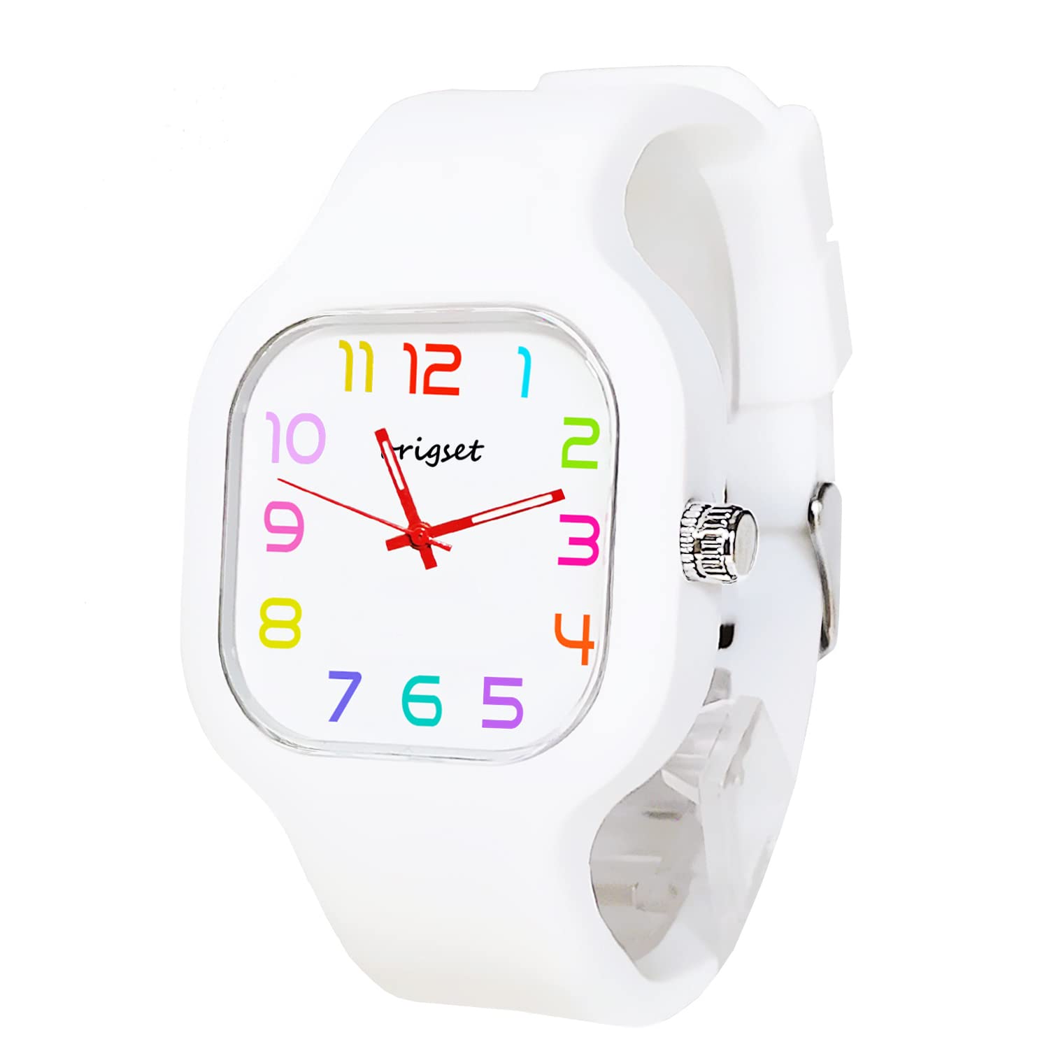 origset Women Watch Square 24 Hour 3-Hand Easy to Read Time for Nurse Medical Students Teachers Doctors Colorful Water Proof