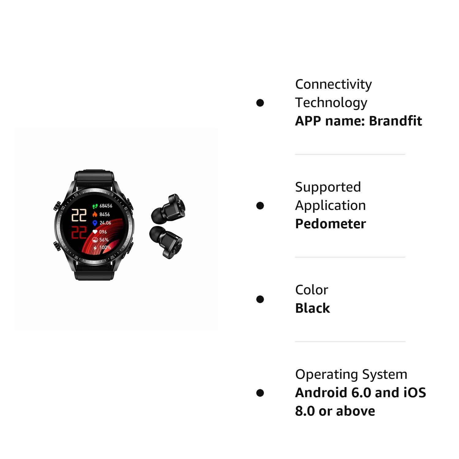 Tuanzi JM03 2 in 1 Smart Watch with Earbuds 1.28