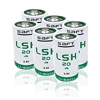 (6 Pack) for Saft LSH20 3.6V D 13000 mAh Non-Rechargeable Lithium Thionyl Chloride Battery for Alarm Systems GPS Systems Battery