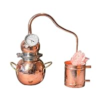 YUEWO 3L Copper Alembic Still DIY Home Distillery Brewing Kit Handmade for Home Distilling Whiskey, Rum and Essential Oils