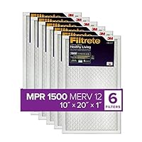 Filtrete 18x24x1 AC Furnace Air Filter, MERV 12, MPR 1500, CERTIFIED asthma & allergy friendly, 3 Month Pleated 1-Inch Electrostatic Air Cleaning Filter, 6-Pack (Actual Size 17.81x23.81x0.78 in)