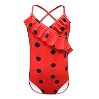Dressy Daisy Girls Ladybug Red & Black Polka Dots One Piece Bathing Suit Swimsuit Swimwear