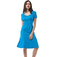 50s 60s Vintage Short Sleeves Swing Rockabilly Ball Party Dress