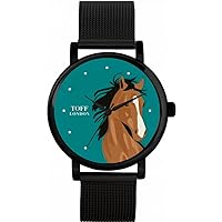 Ladies Brown Arabian Horse Head Watch