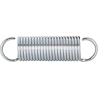 SP 9610 Extension Spring, Spring Steel Construction, Nickel-Plated Finish, 0.072 GA x 5/8 In. x 2-1/2 In., Single Loop Open, (2 Pack)