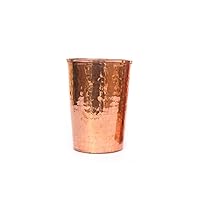 De Kulture Handmade Pure Solid Copper Water Glass Cup Tumbler Set Ideal  Drinkware for Milk Water Ice Coffee Ice Tea Lassi, 3x 4.2 (DH) Inches, Set of 2, 450 ml