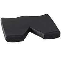 DMI Contoured Foam Coccyx Seat Cushion for Sciatica Back Pain & Tailbone Pain with Nylon Oxford Cover, For Chair or Wheelchair, 18 x 16 x 2 inches, Black