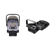 Evenflo LiteMax Infant Car Seat, 18.3x17.8x30 Inch (Pack of 1) & SafeMax Infant Car Seat Base