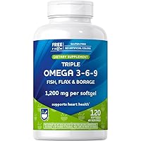RA Triple Omega 3-6 - 9 120 Softgels, Fish Oil to Support a Healthy Heart, DHA and EPA, Flaxseed and Borage Oil