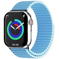 HeiKe Magnetic Band Compatible with Apple Watch Band 49mm 45mm 44mm 42mm 41mm 40mm 38mm,Soft Silicone Sport Loop Wristband Replacement Strap for iWatch Ultra 2 SE Ultra Series 9 8 7 6 5 4 3 2 1 Men Women