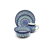Polish Pottery 4-pc. Place Setting with Standard Bowl - Antique Rose