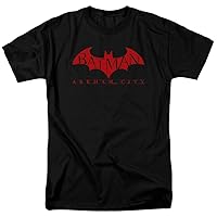 Batman T-Shirt - Arkham City Red Bat Adult Black Tee