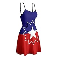 Juneteenth Flag Women's Casual Sling Dresses Adjustable Strap Tank Dress For Beach/Party/Evening L