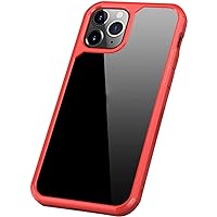 for iPhone 13 Case,Shockproof Protection Slim Fit Transparent Durable Hard Back and Soft Silicone TPU Bumper Edge with Airbag Phone Cover (Color : Red, Size : for iphone11)