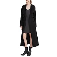 PENER Women's Winter Black Jacket Cashmere Coat Long Trench Coat Woolen coat