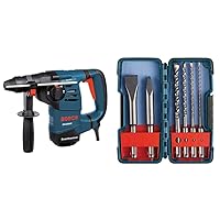 BOSCH 1-1/8-Inch SDS Rotary Hammer RH328VC with Vibration Control, Bosch BluewithBOSCH 6 Piece SDS-plus Masonry Trade Bit Set, Chisels and Carbide, HCST006