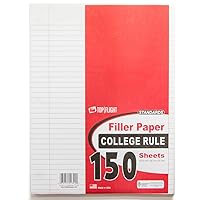 Top Flight Filler Paper, 10.5 x 8 Inches, College Rule, 150 Sheets (12302), White