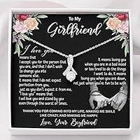 Girls Jewelry, To My Girlfriend Necklace With Message Card In A Box For Girlfriend From Boyfriend Jewelry For Women Boy To Girl Valentines Day Necklace Gift On Birthday Anniversary Christmas