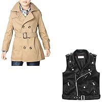 LJYH Big Boys Classic Peacoats Dress Coats Children Fall Toggle Trench Jackets Khaki 13/14yrs Children Faux Leather Motorcycle Vests Boys Joker Dress Coats Black 13/14yrs