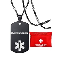 Personalized Stainless Steel Medical Alert ID Necklace Customized Name ICE Disease Awareness Nameplate Pendant for Men Women Kids Alarm Jewelry for Emergency